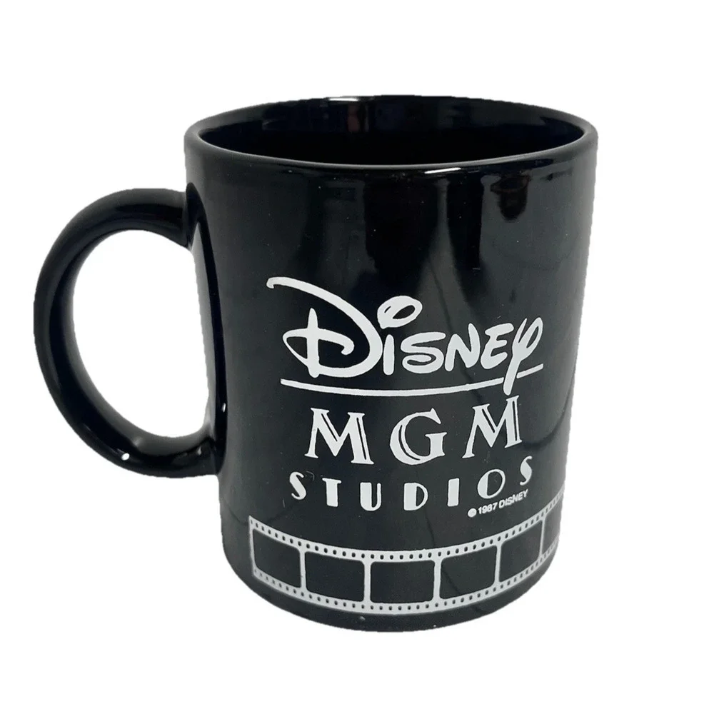 Vintage Walt Disney World MGM Studios Black White Tea Coffee Mug 1987 3.75